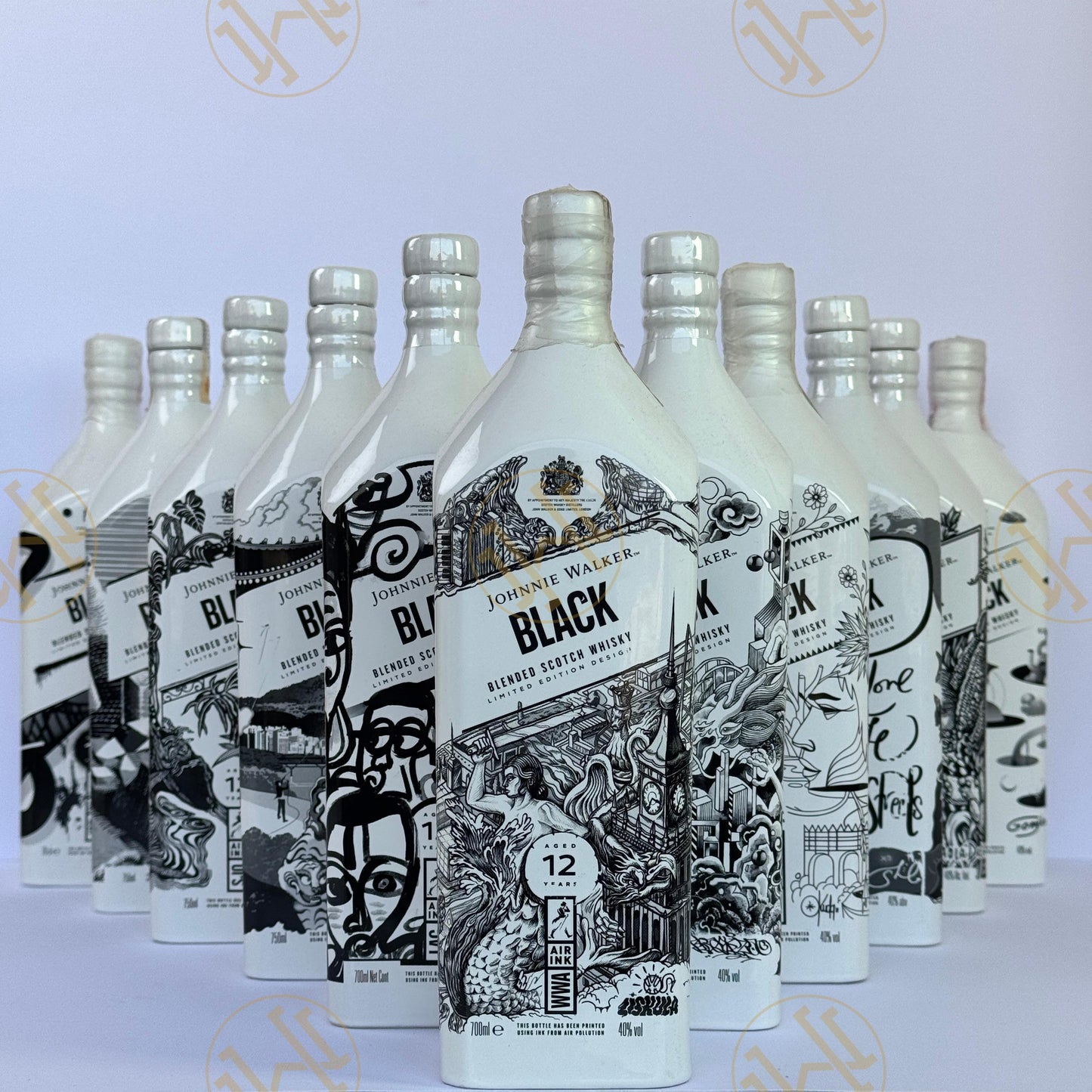 Johnnie Walker Black Label air ink 75CL SET OF 11 BOTTLES