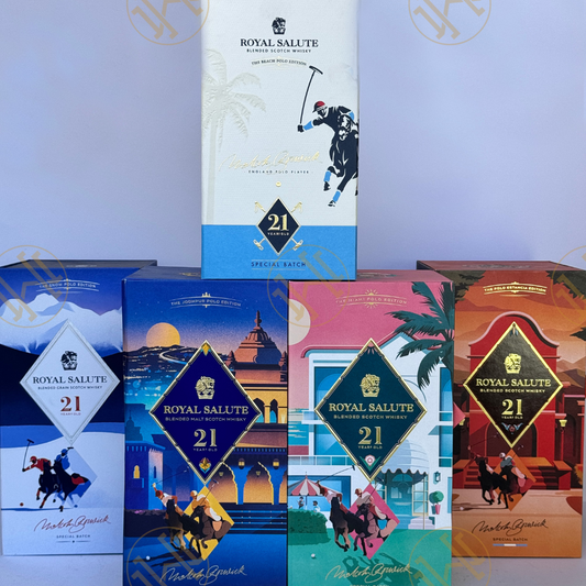 ROYAL SALUTE 21Y POLO EDITION SET of 5 BOTTLES