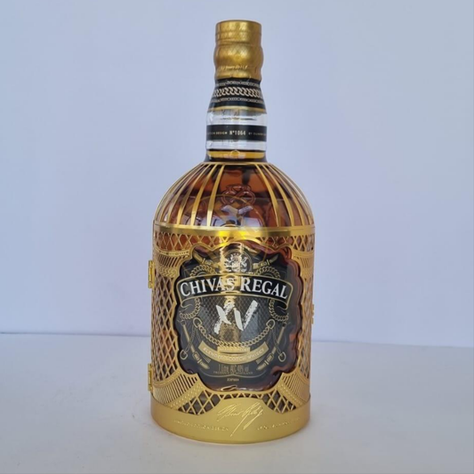 CHIVAS REGAL XV WITH GOLD CAGE DESIGN 15Y 1L