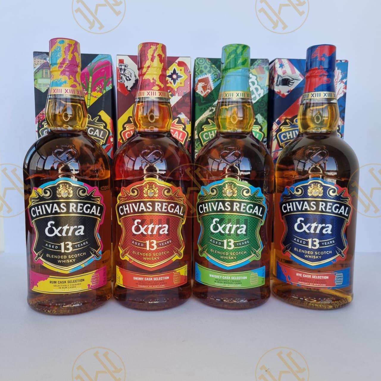 CHIVAS REGAL EXTRA 13Y 1L SET OF 4 BOTTLES