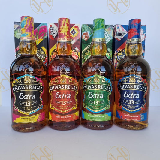 CHIVAS REGAL EXTRA 13Y 1L SET OF 4 BOTTLES