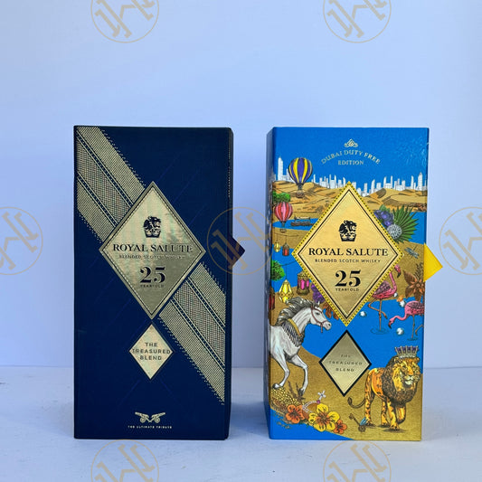 ROYAL SALUTE 25Y THE LOST TREASURE BLEND AND DUBAI EDITION 70CL SET