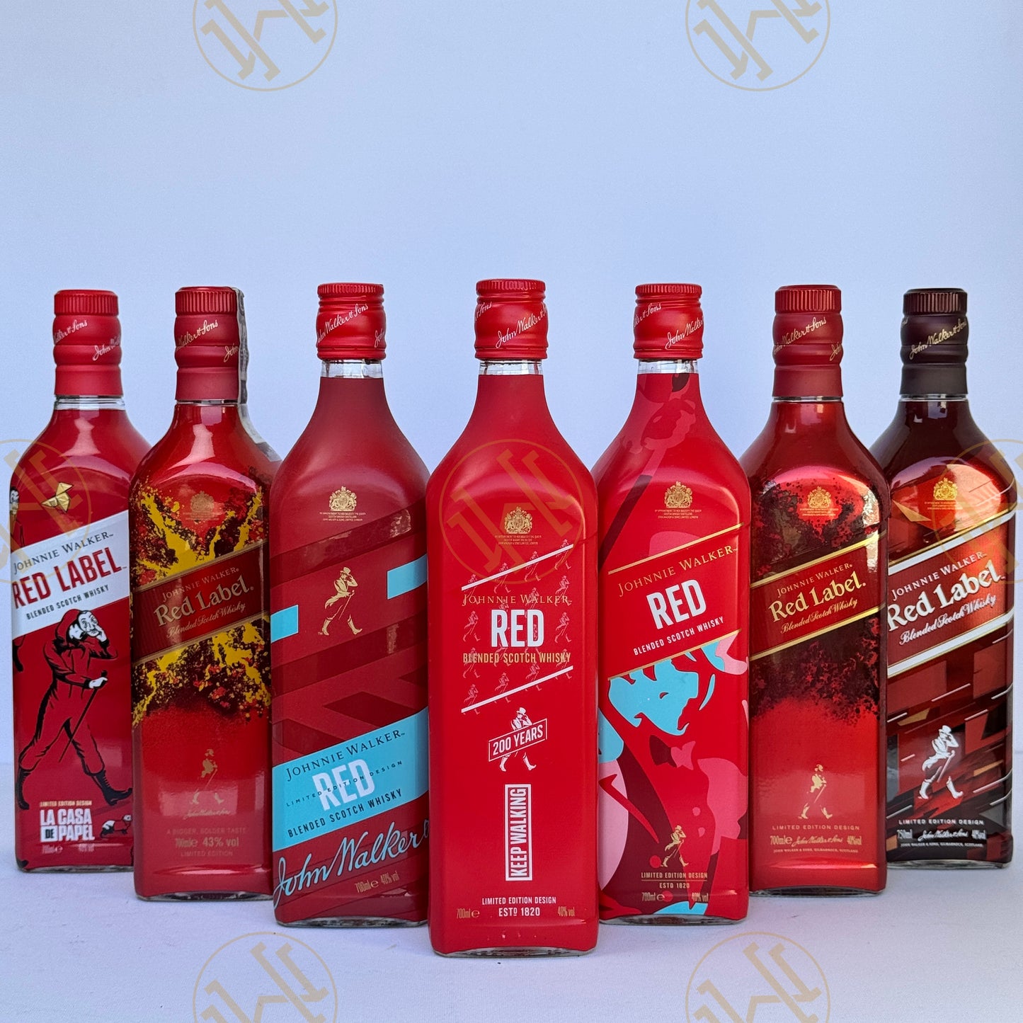 Johnnie Walker Red Label 70CL SET OF 7 BOTTLES